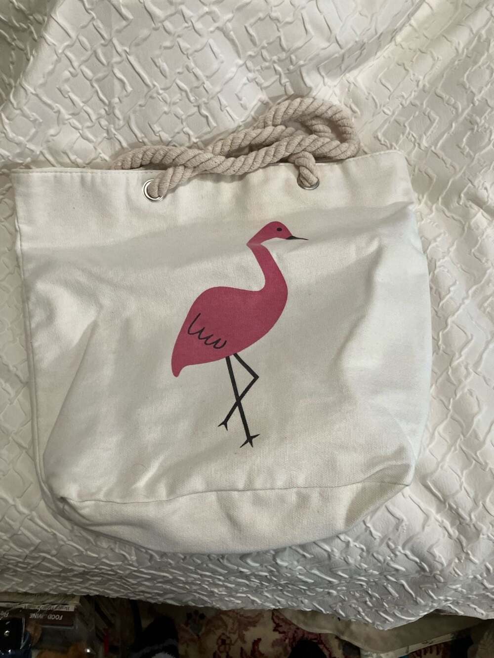 Monogrammed Flamingo Tote,